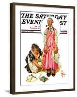 "Living Mannequin," Saturday Evening Post Cover, March 5, 1932-Joseph Christian Leyendecker-Framed Giclee Print