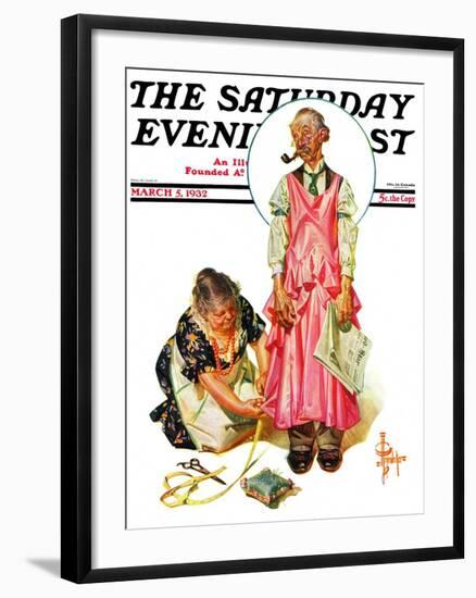 "Living Mannequin," Saturday Evening Post Cover, March 5, 1932-Joseph Christian Leyendecker-Framed Giclee Print