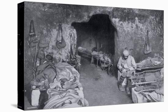 Living Quarters in a French Cave, World War I, 1915-null-Stretched Canvas