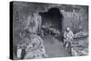 Living Quarters in a French Cave, World War I, 1915-null-Stretched Canvas