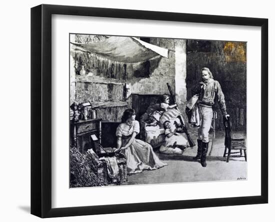 Living Quarters of Garibaldi Family in Montevideo-Jessie White Mario-Framed Giclee Print