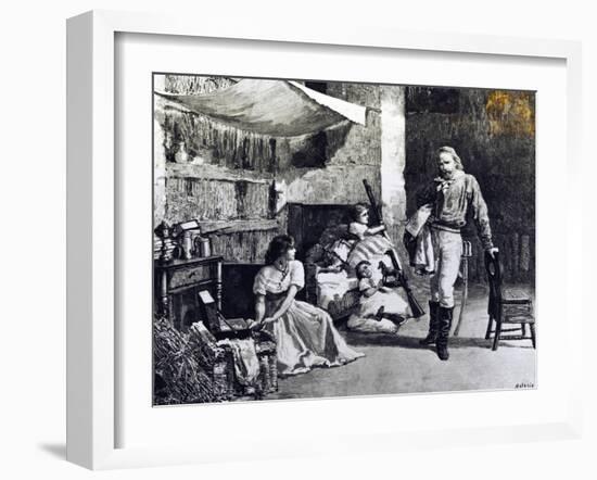 Living Quarters of Garibaldi Family in Montevideo-Jessie White Mario-Framed Giclee Print