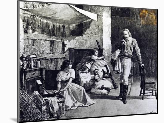 Living Quarters of Garibaldi Family in Montevideo-Jessie White Mario-Mounted Giclee Print