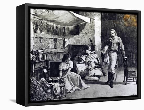 Living Quarters of Garibaldi Family in Montevideo-Jessie White Mario-Framed Stretched Canvas
