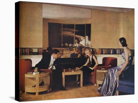 Living Room Designed by Paul Macalister, 1938-null-Stretched Canvas