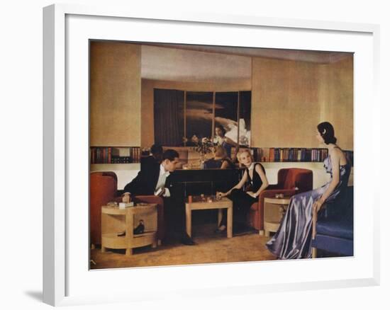 Living Room Designed by Paul Macalister, 1938-null-Framed Giclee Print