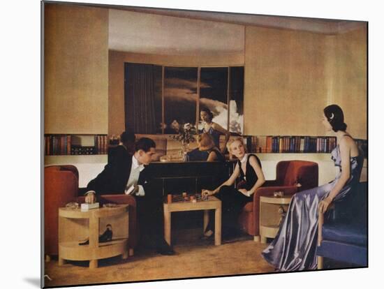 Living Room Designed by Paul Macalister, 1938-null-Mounted Giclee Print