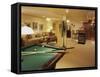 Living Room with Bar and Pool Table-null-Framed Stretched Canvas