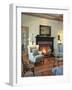Living Room with Fireplace and Hardwood Floors-null-Framed Photographic Print