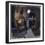 Living Room with Lamps-Tom Hughes-Framed Giclee Print