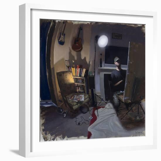 Living Room with Lamps-Tom Hughes-Framed Giclee Print