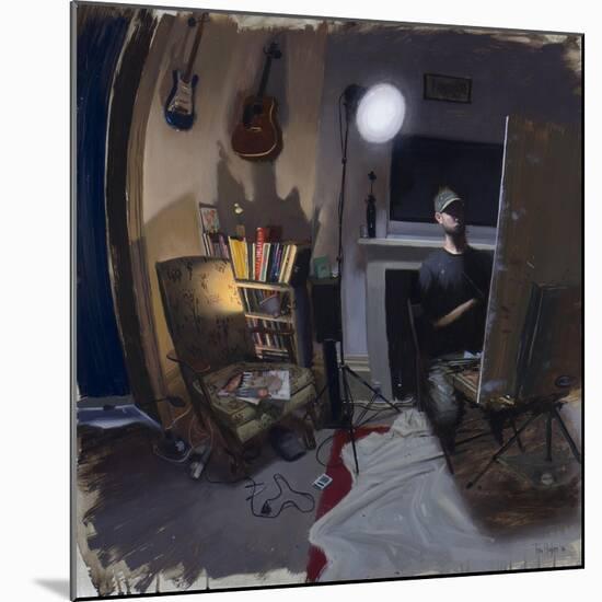 Living Room with Lamps-Tom Hughes-Mounted Giclee Print