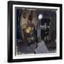 Living Room with Lamps-Tom Hughes-Framed Giclee Print