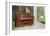 Living Room with Piano-null-Framed Premium Giclee Print
