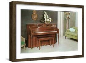 Living Room with Piano-null-Framed Art Print