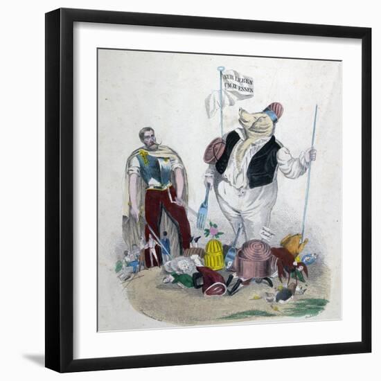 Living to Eat. Eating Too Much Is Killing Us More Than the War. Lobster-null-Framed Premium Giclee Print