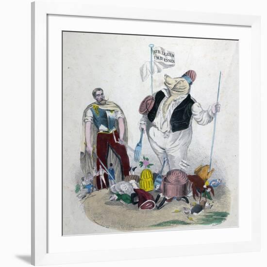 Living to Eat. Eating Too Much Is Killing Us More Than the War. Lobster-null-Framed Giclee Print