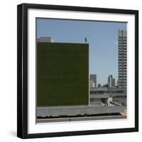 Living Wall, on National Theatre, Southwark, London. Figures, Event Horizon, by Antony Gormley-Richard Bryant-Framed Photographic Print