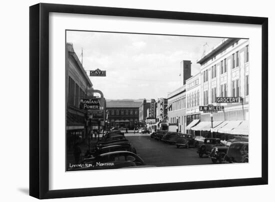 Livingston, Montana - Street Scene-Lantern Press-Framed Art Print