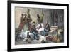 Livingstone and Stanley receiving newspapers in Central Africa, 1871-1873-Pearson-Framed Giclee Print