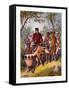 Livingstone Weak from Fever Escorted to Shinte's Town, 19th Century-null-Framed Stretched Canvas