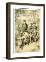 Livingstone Weak from Fever Escorted to Shinte's Town, C1854-null-Framed Giclee Print