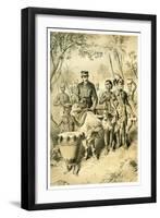 Livingstone Weak from Fever Escorted to Shinte's Town, C1854-null-Framed Giclee Print
