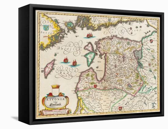 Livonia Map, Vulgo Lyefland, Atlas Maior-Joan Blaeu-Framed Stretched Canvas