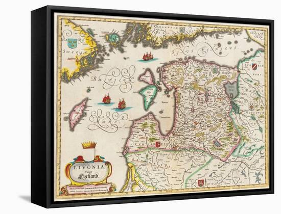 Livonia Map, Vulgo Lyefland, Atlas Maior-Joan Blaeu-Framed Stretched Canvas