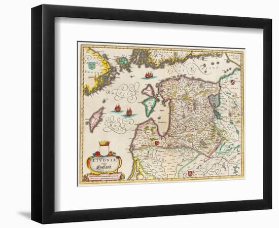 Livonia Map, Vulgo Lyefland, Atlas Maior-Joan Blaeu-Framed Giclee Print