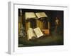 Livre, chandelle et statuette-Book, candle and statuette.-Sebastian Stosskopf-Framed Giclee Print