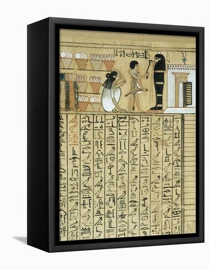 Livre des morts, papyrus de Nebqed-null-Framed Stretched Canvas