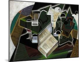 Livre, Pipe Et Verres, 1915-Juan Gris-Mounted Giclee Print