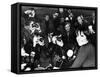 Liza Minnelli Is Surrounded by Photographers During an Airport News Conference in Paris-null-Framed Stretched Canvas