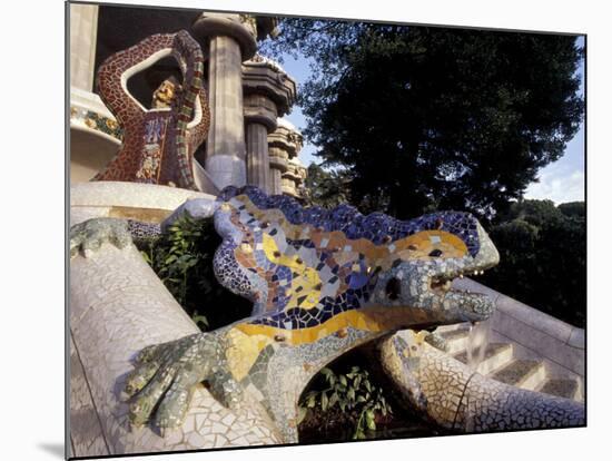 Lizard Mosaic in Parc Guell, Barcelona, Spain-Michele Molinari-Mounted Photographic Print
