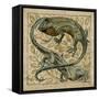 Lizards, Design For a Tile-William de Morgan-Framed Stretched Canvas