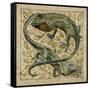 Lizards, Design For a Tile-William de Morgan-Framed Stretched Canvas