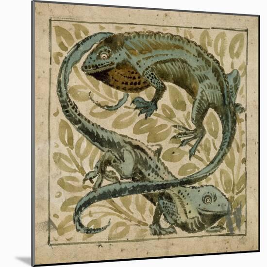 Lizards, Design For a Tile-William de Morgan-Mounted Giclee Print