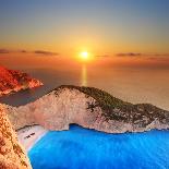 A Panorama of Sunset over Zakynthos Island, Greece-Ljsphotography-Laminated Photographic Print