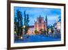 Ljubljana at Night. Franciscan Church of the Annunciation Seen from the Triple Bridge (Tromostovje)-Matthew Williams-Ellis-Framed Photographic Print