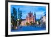 Ljubljana at Night. Franciscan Church of the Annunciation Seen from the Triple Bridge (Tromostovje)-Matthew Williams-Ellis-Framed Photographic Print