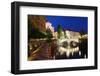 Ljubljana at Night, with the Triple Bridge Slovenia-TTstudio-Framed Photographic Print