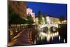 Ljubljana at Night, with the Triple Bridge Slovenia-TTstudio-Mounted Photographic Print