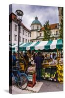 Ljubljana Central Market on a Saturday in Vodnikov Trg, Ljubljana, Slovenia, Europe-Matthew Williams-Ellis-Stretched Canvas