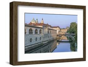 Ljubljana River and Old Town at Sunrise-Rob Tilley-Framed Photographic Print