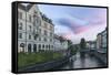 Ljubljana River Sunset-Rob Tilley-Framed Stretched Canvas