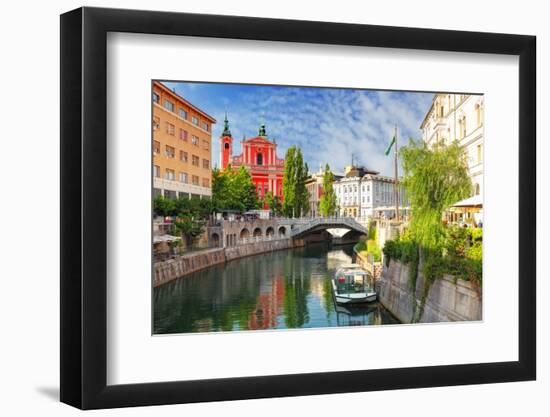 Ljubljana - Slovenia (Church and River Ljubljanica)-TTstudio-Framed Photographic Print