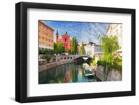 Ljubljana - Slovenia (Church and River Ljubljanica)-TTstudio-Framed Photographic Print