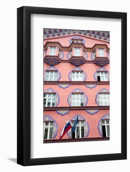 Ljubljana, Slovenia. Facade of Cooperative Bank (Zadruzna gospodarska banka) designed by archite...-null-Framed Photographic Print