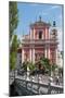 Ljubljana, Slovenia. Presernov trg (or square) and the Baroque Franciscan Church of the Annuncia...-null-Mounted Photographic Print